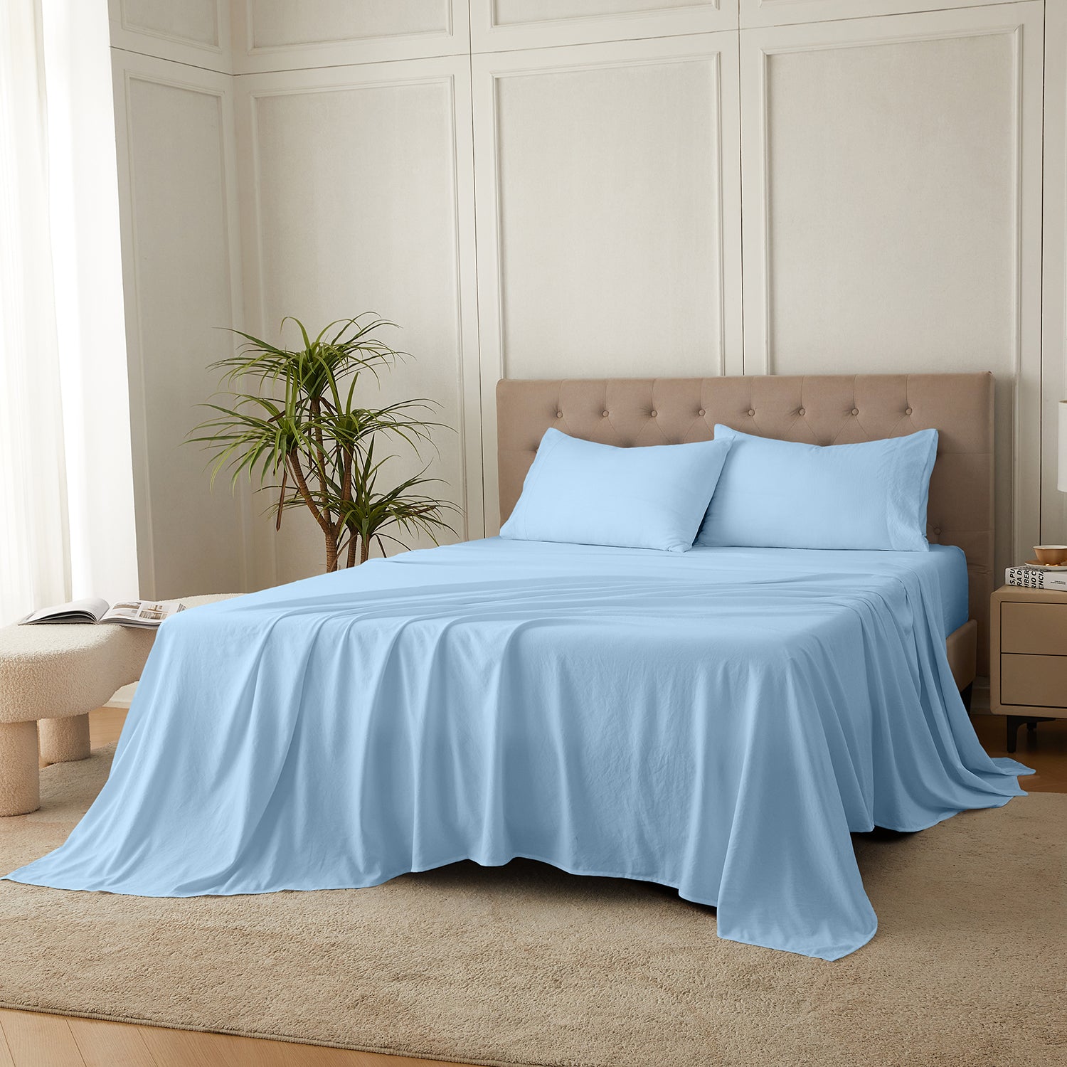 4-Piece Ultra-Soft Organic Softwash Cotton Bed Sheet Set TARHUS  Sheet Set