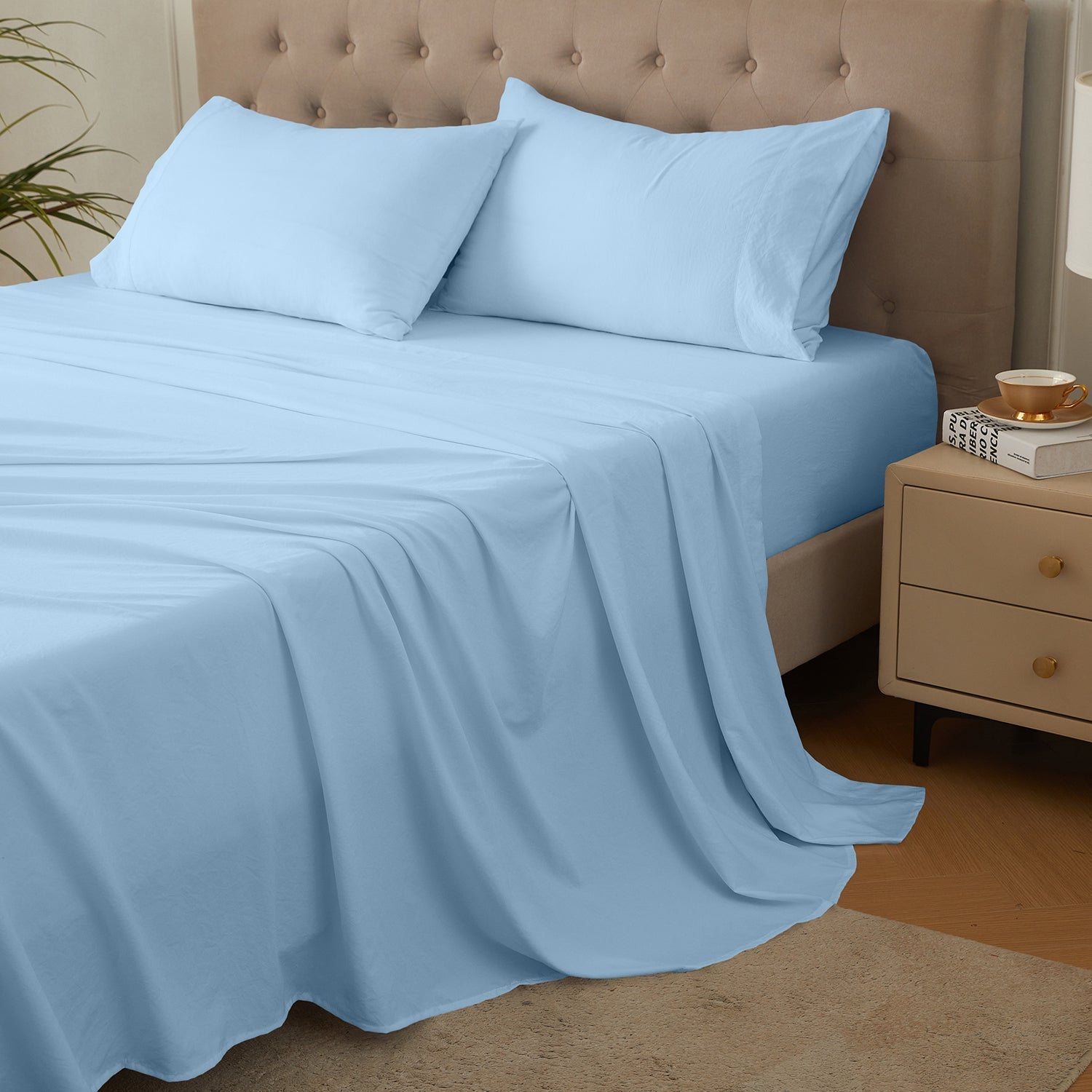 4-Piece Ultra-Soft Organic Softwash Cotton Bed Sheet Set TARHUS  Sheet Set