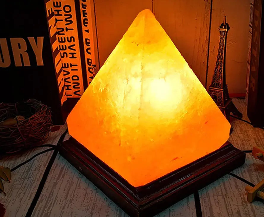 Himalayan Salt Crystal Pyramid Lamp – LED Night Light Tarhus