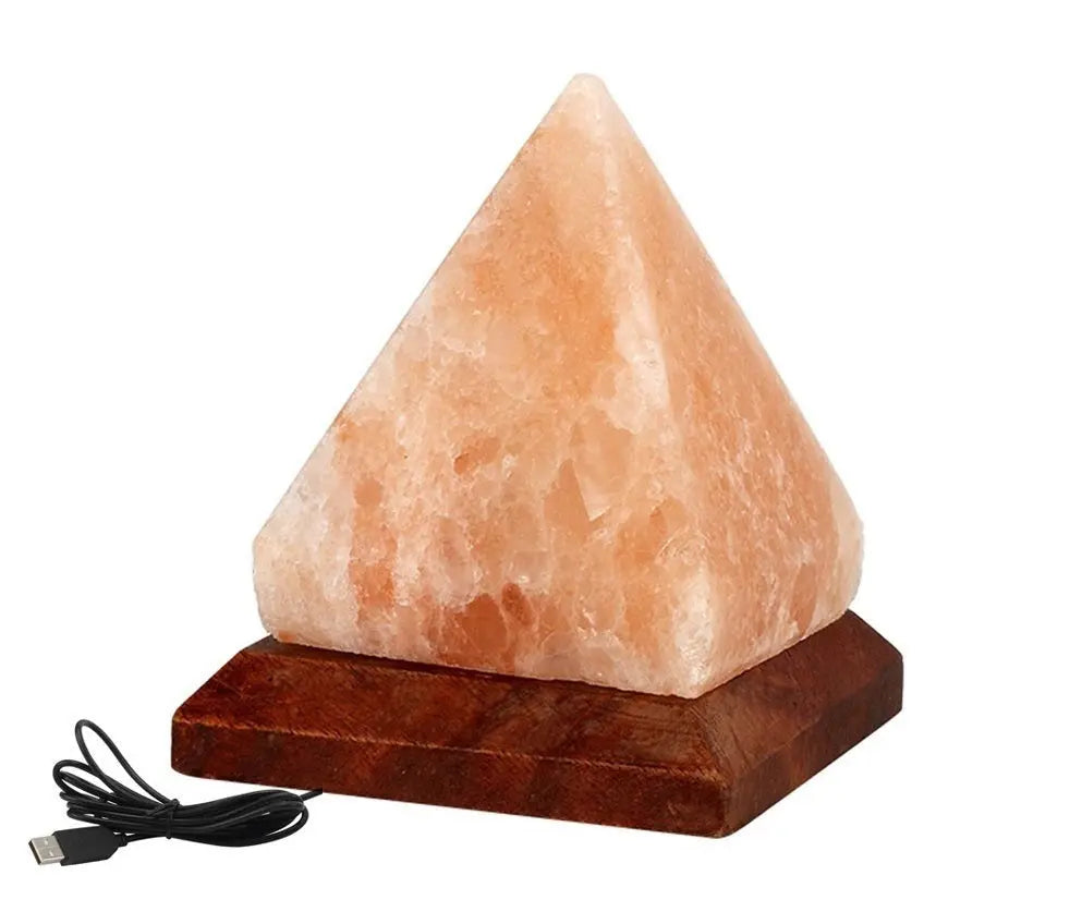 Himalayan Salt Crystal Pyramid Lamp – LED Night Light Tarhus